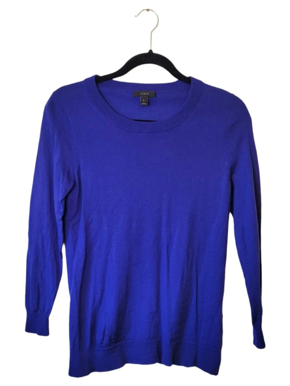 J. Crew Women's Cobalt Round-Neck Crewneck Sweater Size S